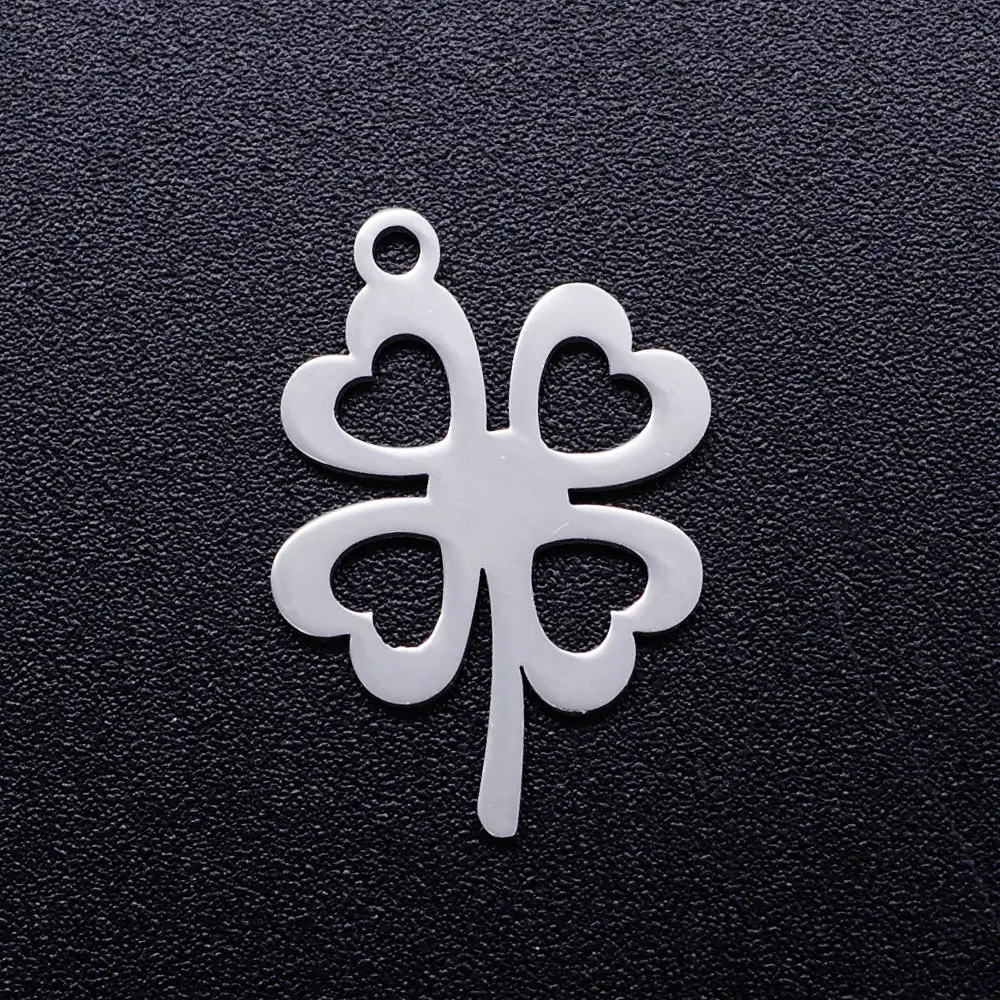 10pcs/lot DIY Flower Stainless Steel Charm Pendant Wholesale Horseshoe Elephant Lucky Jewelry Bracelet Connector Charms