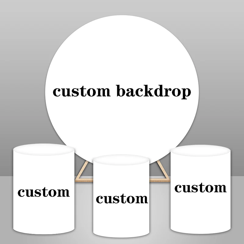 

Фон Woncol с изображением на заказ, цветной текст, Круглый фон для фотосъемки на день рождения, свадьбу, Круглый цилиндр, крышка, декоративный реквизит