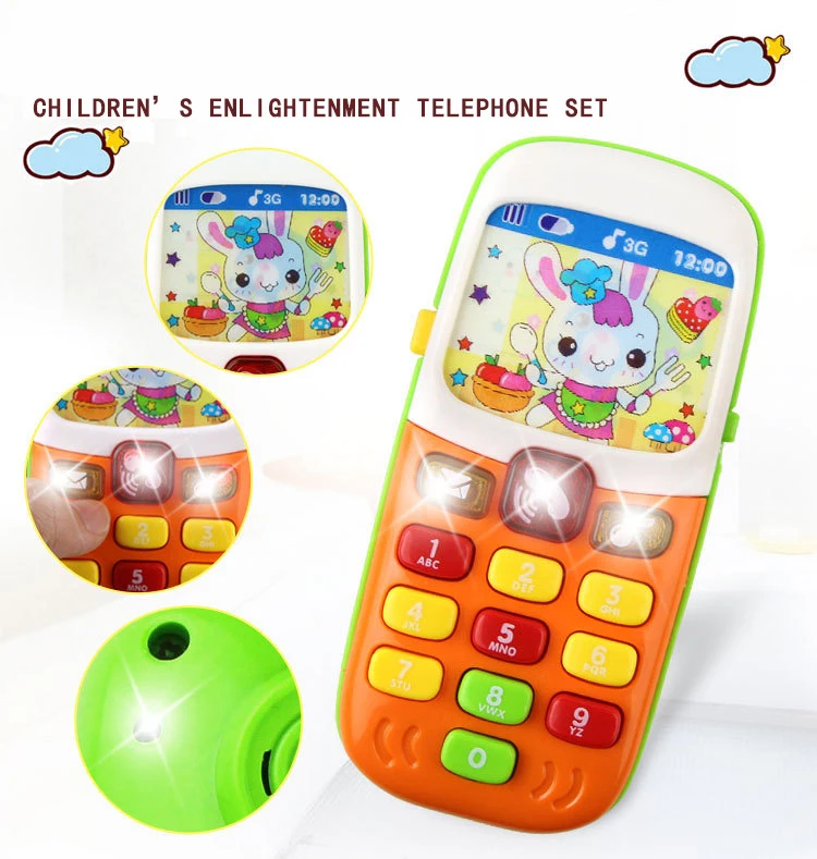 

Children's Enlightenment Electronic Toys Mobile Phone Educational Learning Toys Music Sound Machine Baby Toys Random Colors