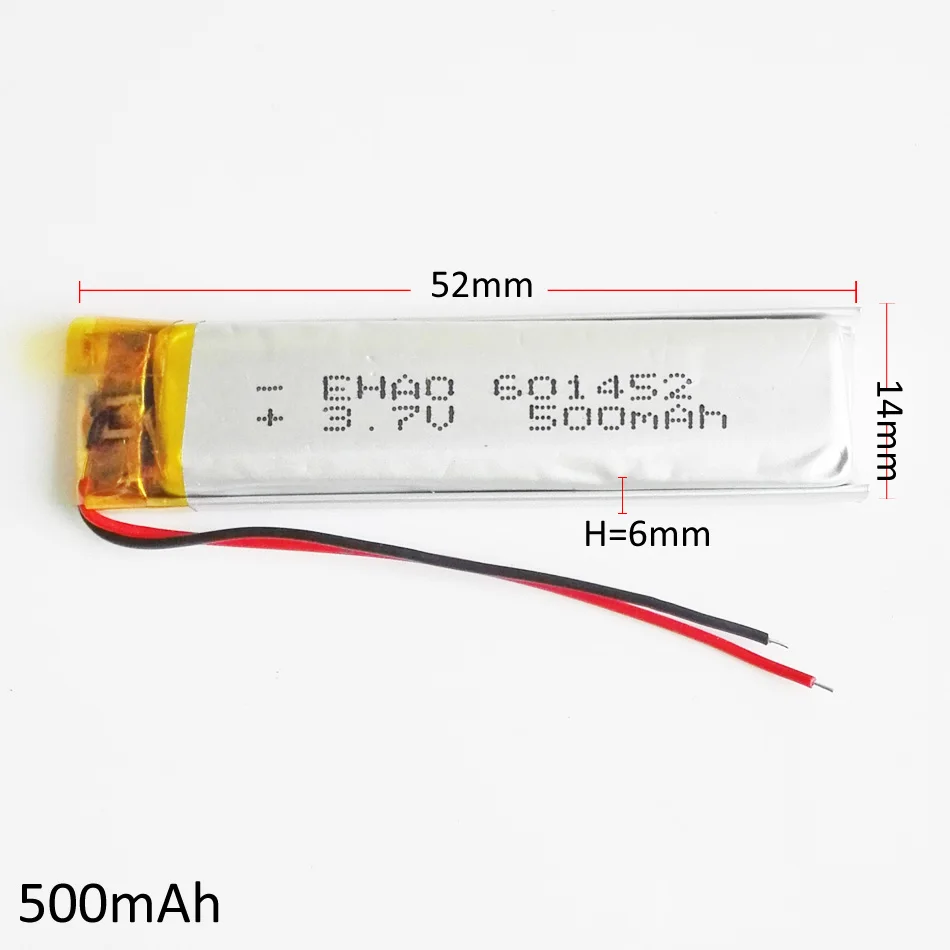 Wholesale 10 PCS 3.7V 500mAh 601452 Lithium Polymer LiPo Rechargeable Battery For Mp3 PAD DVD DIY E-book Bluetooth Smart Watch