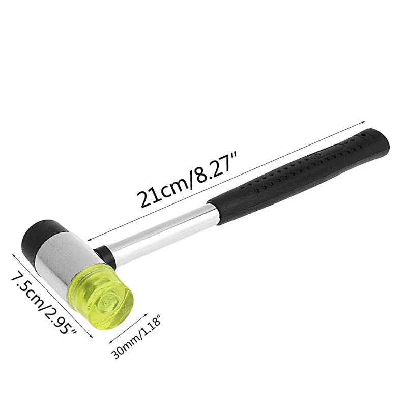 25mm Double Face Soft Touch Hammer Rubber Hammer Leather DIY Tool L4MB