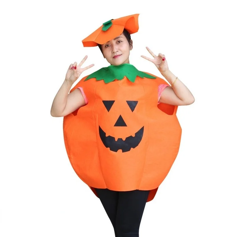 Adult Children Halloween Party Masquerade Show Cute Funny Personality Pumpkin Costume Hat Bag Boys Girls Cosplay