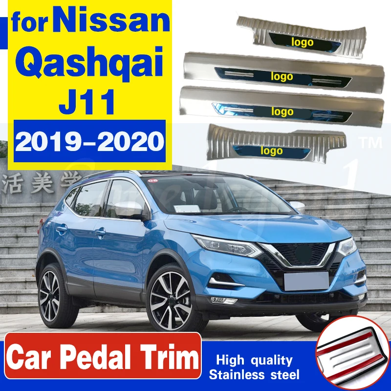 stainless steel car Sill Scuff Plate/internal Door Sill  Protector Sills Car styling for Nissan Qashqai J11 2019 2020