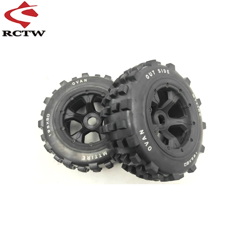 1/5 Scale RC Car Parts Front or Rear Knobby Wheel Tyres FOR KM ROFUN BAHA ROVAN HPI Baja 5T 5SC LOSI DBXL 195*75MM 195*80MM