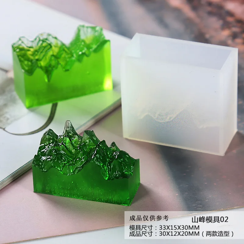 Double-sided Mountain Mold UV Epoxy Resin Mold DIY Handmade High Mirror Silicone Pendant Molds Jewelry Tools Making Crafts