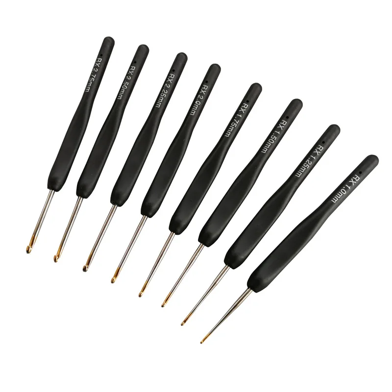 Black Crochet hooks so weave knitting and crochet tools and accessories set of knitting needles sewing kit so weave sewing kit