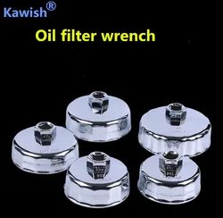 Kawish 1Pc Stainless Steel cap type Oil Filter Wrench Socket Remover Tool different Flute Universal 3/8