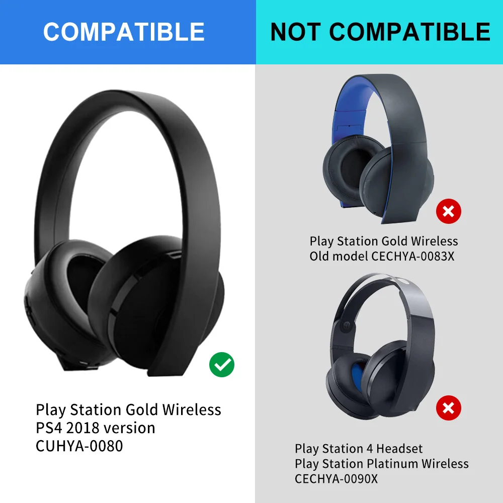 CUHYA-0080สำหรับ Sony PlayStation Gold ชุดหูฟังไร้สาย2018หูฟัง PS4เปลี่ยนแผ่นรองหูฟังแผ่นรองหูฟังถ้วย