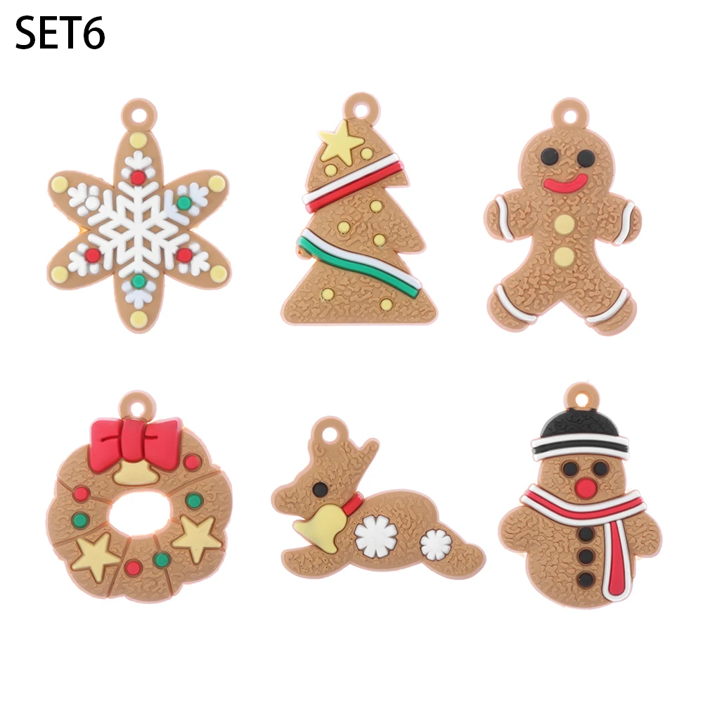 12pcs Big Sale! Gingerbread Man Christmas Tree Ornaments Xmas Soft PVC Gifts Living Room Decorating Festival Home Decoration