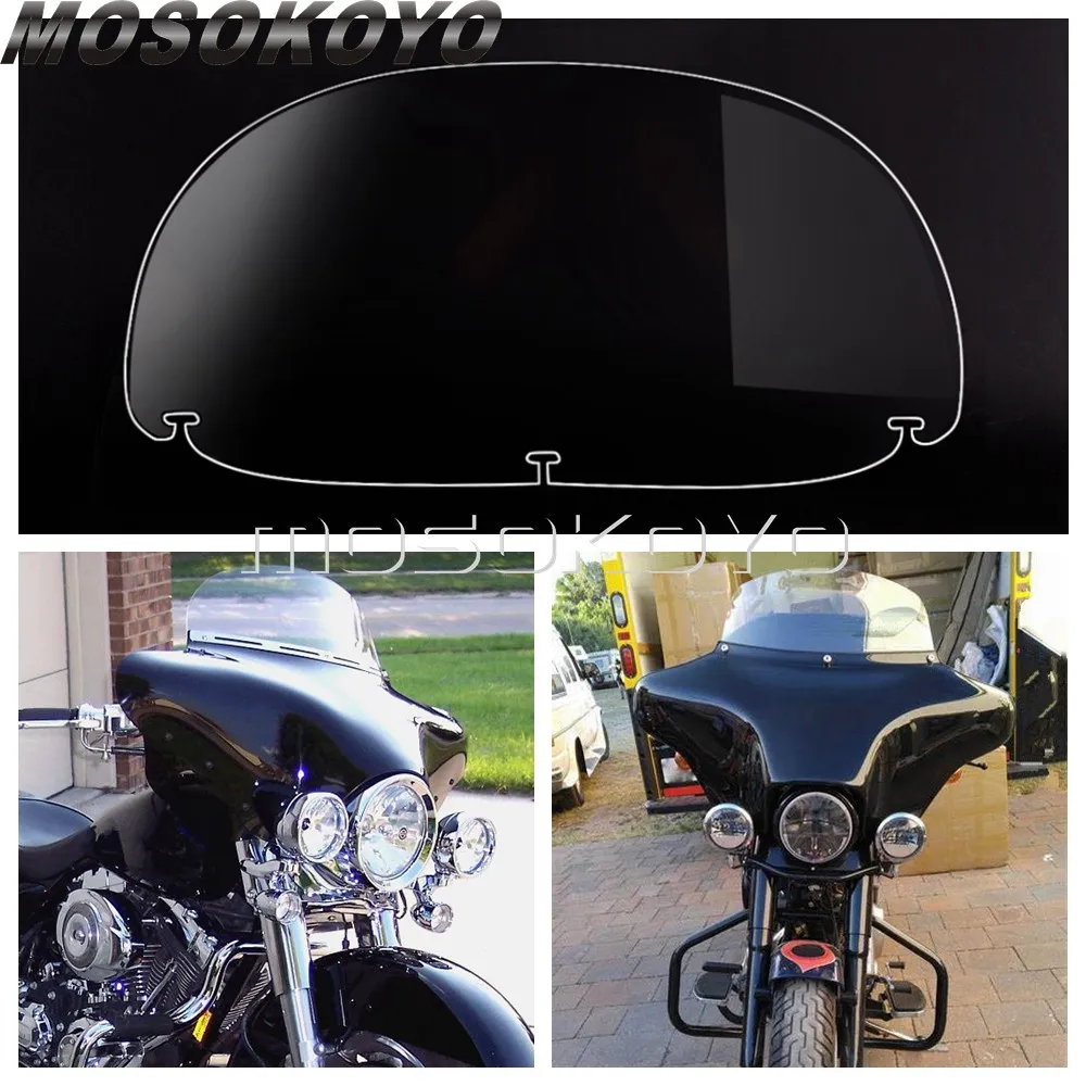 

Универсальный мотоциклетный передний Внешний обтекатель с крыльями летучая мышь, 10 дюймов, лобовое стекло для Harley Softail Road King Dyna Yamaha V Star 650 1100 Classic