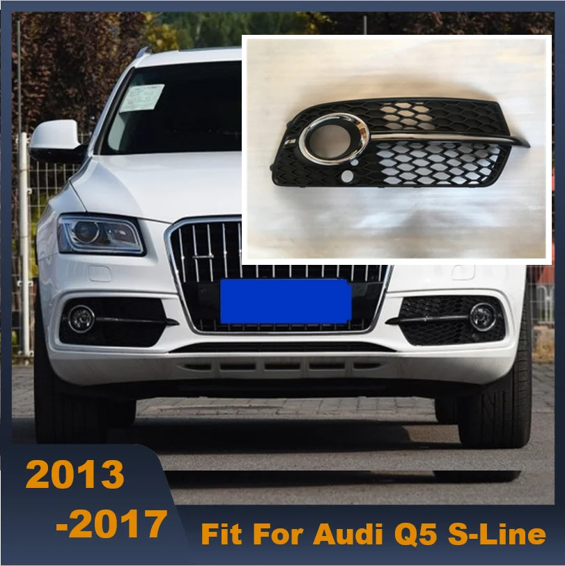 High Quality 2PCs ABS Car Front Lower Bumper Fog Light Lamp Grille Left/Right Side For Audi Q5 S-Line 2013-2017