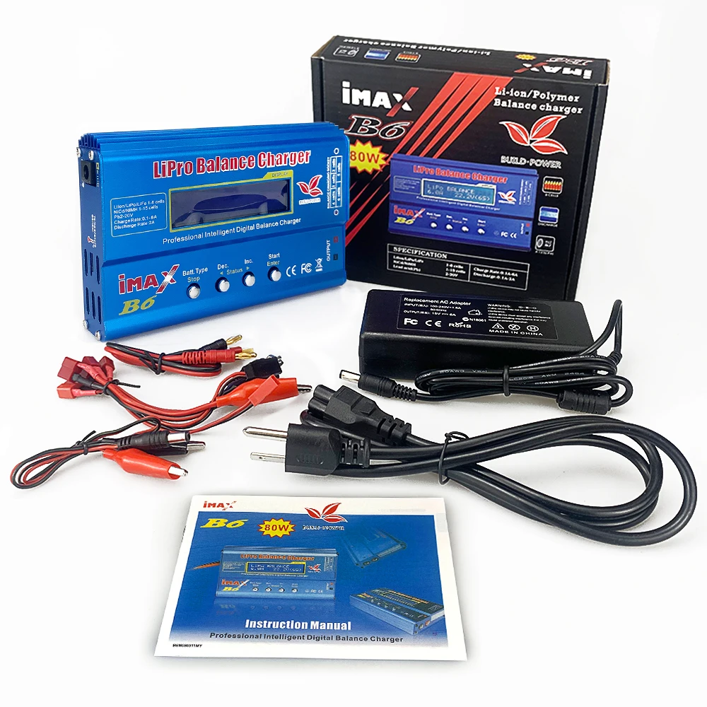 LiPo Battery Balance Charger IMAX B6 Charger LiPo Digital Balance Charger 12v 6A Power Adapter Charging Cables IMAX B6 Original