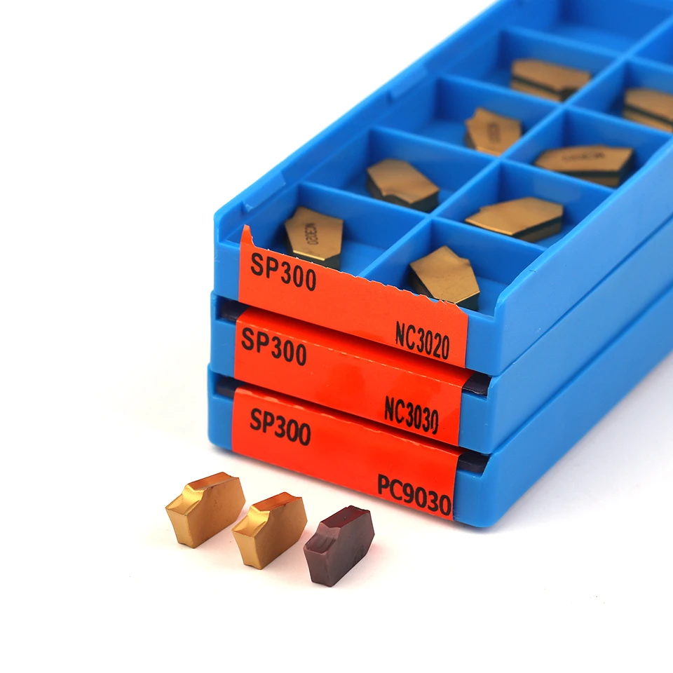 Imagem -02 - Torno Cnc Grooving Carbide Inserções Ferramenta de Torneamento Grooving Off Ferramentas Sp300 Nc3020 Nc3030 Pc9030