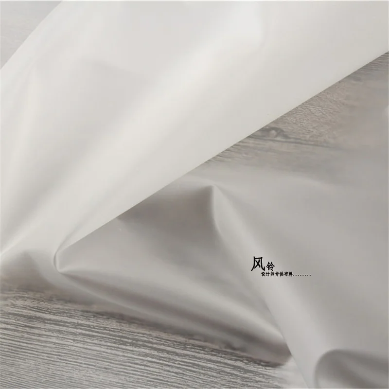 0.3mm White See-through TPU Fabric PVC Film DIY Waterproof Raincoat Bag Plastic Decor Windbreaker Clothes Designer Fabric