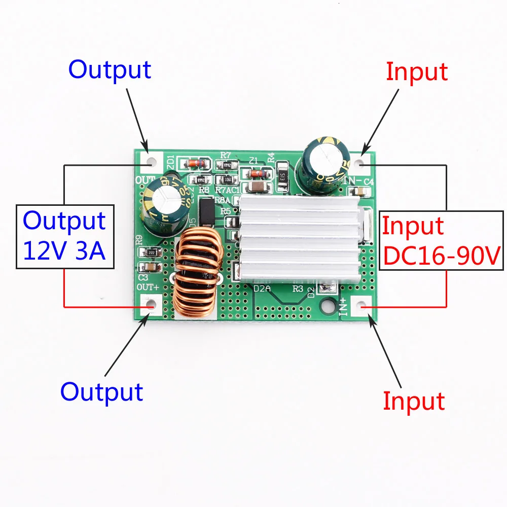 1/3PCS DC 9V 12V 24V 36V 48V 72V 84V 120V auf 5V 3A Step-Down-Modul Netzteil DC-DC-Wandler Buck-Wandler Step-Up-Wandler – Detail 9