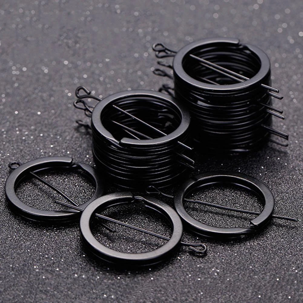 12pcs 25mm Black Color Iron Key Chain Rings Flat Key Holder Split Rings Keychain Keyfob DIY Jewelry Accessories