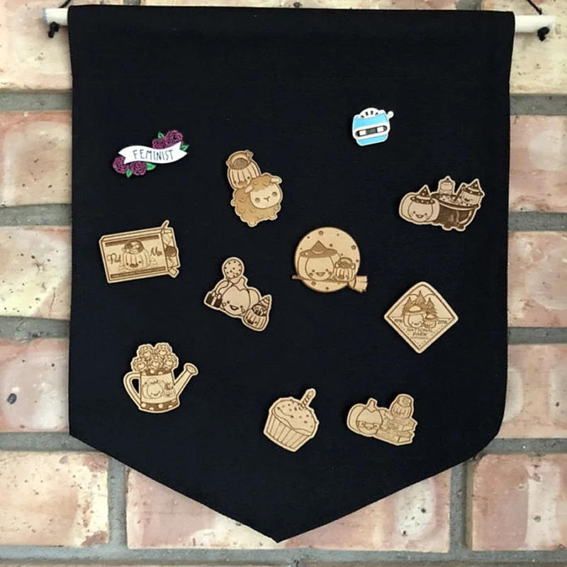 Black Blank Wall Banner To Collect Badges Patches From Boy Scout Journeys Trips Around The World Pin Display Flag