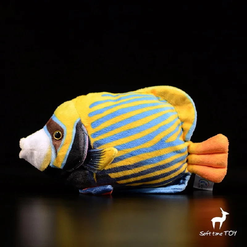 

simulation marine animal 20cm Blue-banded angelfish Doll cute fish plush toy soft doll baby toy birthday gift h2397