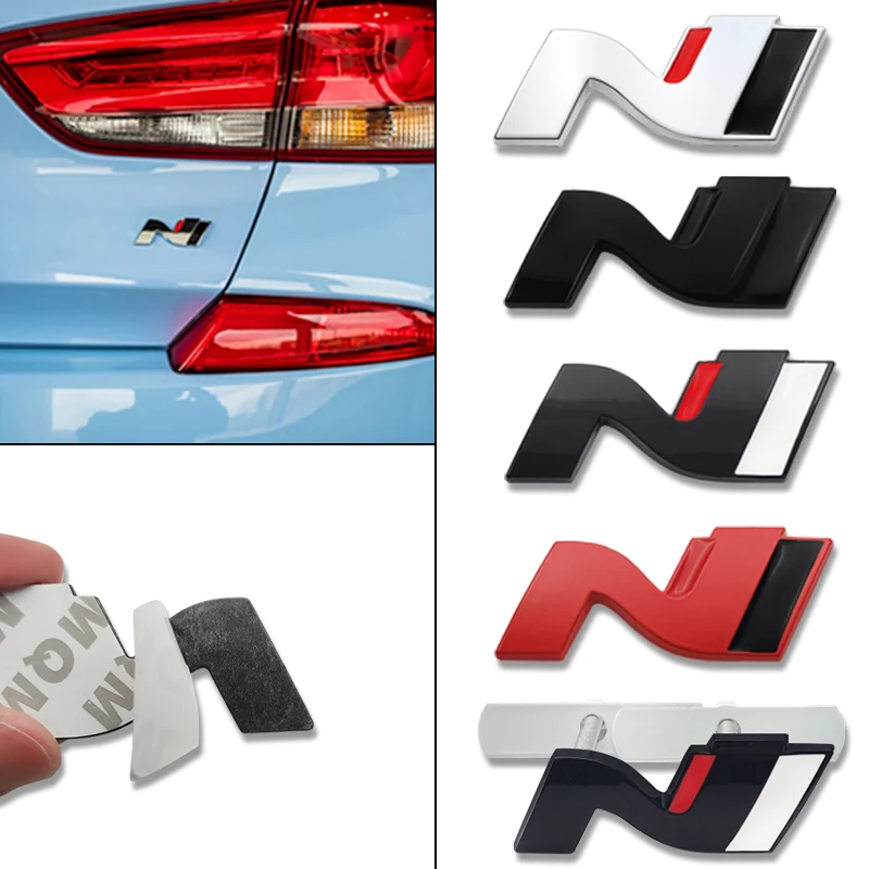 N N LINE Emblem METAL Rear Trunk Car Grille Badge sticker For Hyundai I10 I20 I30 I40 IX20 IX35 Tucson Solaris Azera Accessories