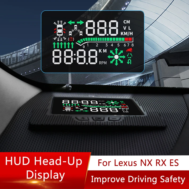 QHCP – projecteur de pare-brise avec affichage tête haute HUD, compteur de vitesse numérique, survitesse, consommation de carburant pour Lexus