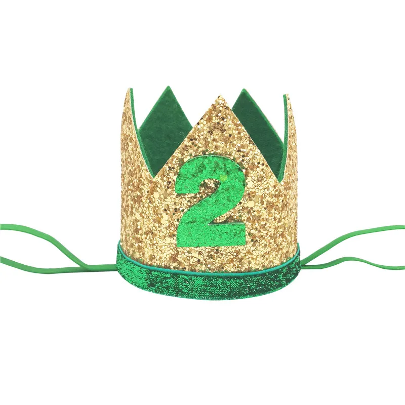 1Pcs Jungle Safari Happy Birthday Party Kids Baby ONE 1 2 3 Year Old Crown Headband Hat Birthday Baby Shower 1st Birthday Party