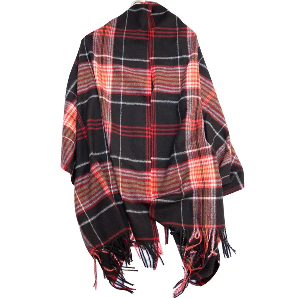 

Shawl Cashmere Plaid Brushed Winter Autumn Scarf Check women Wrap Long Pashmina Soft Warm Blanket Large Fashion Tassel