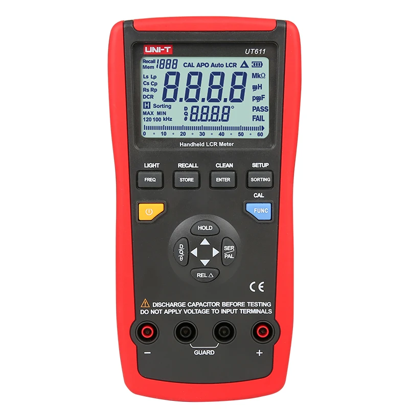 UNI-T LCR Meter Digital Multimeter UT611 UT612 Parallel Quality Factor/Loss/Phase Angle Inductance Capacitance Resistance Meter