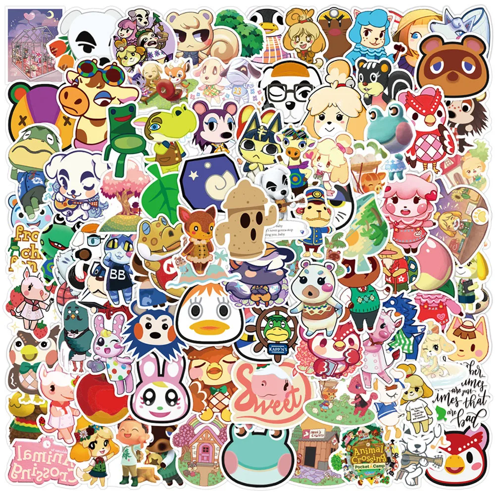 10/30/50/100pcs Cute Game Animal Crossing Graffiti Stickers Cartoon decalcomanie Scrapbook Diary Laptop Phone adesivo fai da te per bambini