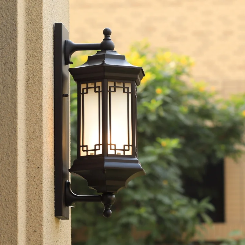 New Chinese Style Outdoor Waterproof Courtyard Wall Lamp Outdoor Retro Outdoor Balcony Exterior Wall Door Decoration Lamp