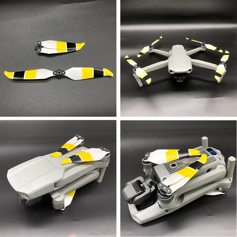 7238Fที่มีสีสันCW CCWใบพัดเปลี่ยนเสียงต่ำPropsใบมีดรุ่นQuick Release WingสำหรับDJI Mavic Air 2 Droneอุปกรณ์เสริมชุด