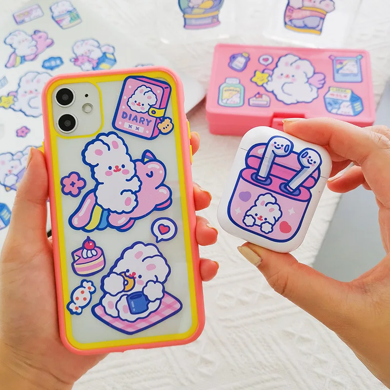 5/10Pc Cute Bear Lollipop Girl Stickers Set Scrapbooking Decorative Sticker Korean DIY Diary Album Stick Label Kawaii Stationery