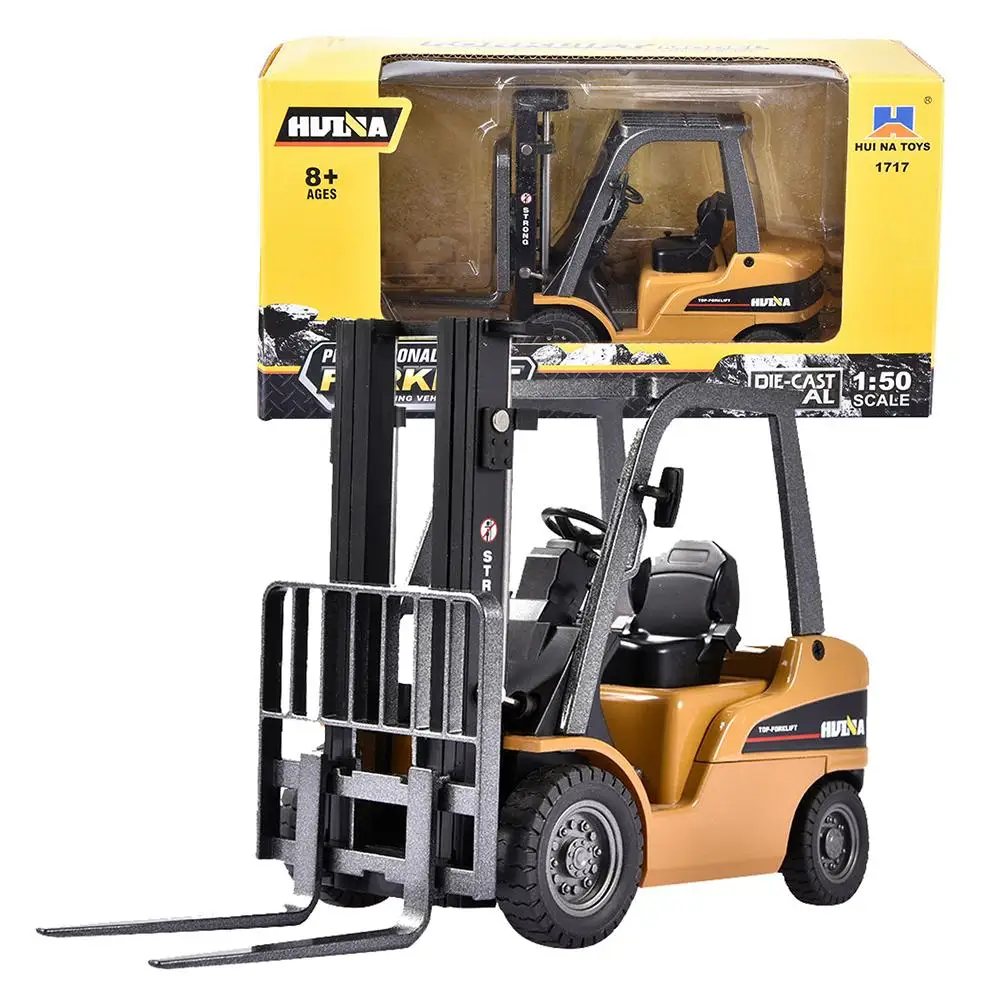 Kids Toys Forklift Model HUINA 1/50 Model Engineering Car Alloy Diecast Forklift Truck Vehicles Kids Toys