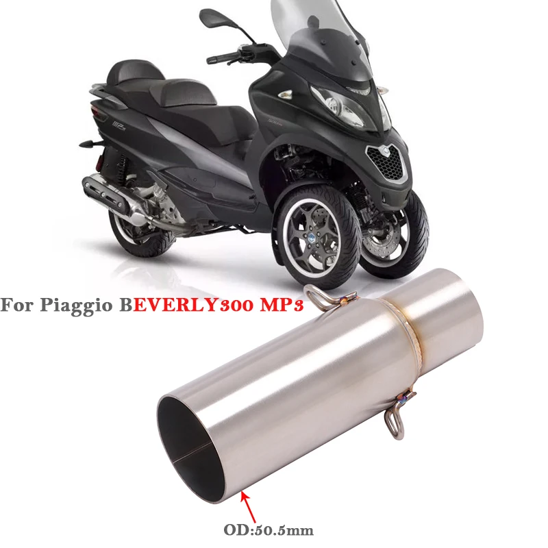 Motorcycle Exhaust Muffler Middle Link Pipe For Piaggio BEVERLY 125 300 MP3 125 250 300 LT X10 125 Modify Slip-on Connect 51mm