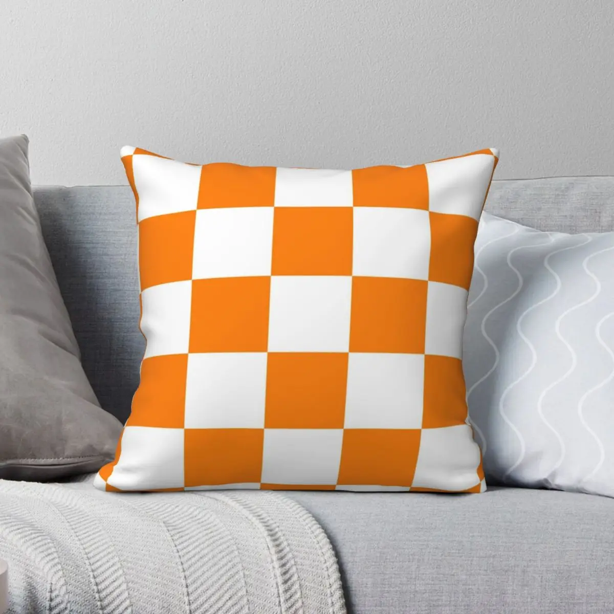 Tennessee Vols szachownica kwadratowa poszewka na poduszkę pościel poliestrowa aksamitna wzór Zip Decor poszewka na poduszkę