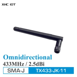 10PCS 433MHz Lora Antenna Omnidirectional Wifi  Antenna 2.5dBi 50ohm SMA-J  XHCIOT TX433-JK-11 Rubber Aerial For DTU Modem