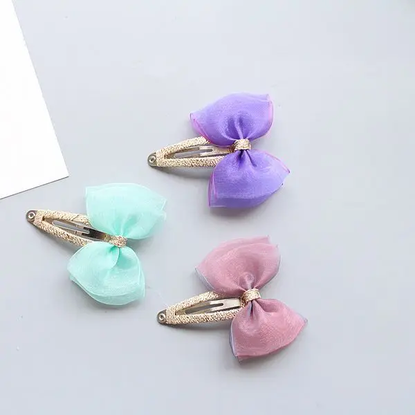 10 pçs/set Meninas Arcos de Cabelo Clips BB Fios Coloridos Arco Glitter Princesa Barrettes Grampos de Cabelo Ganchinhos Doce Acessórios Para o Cabelo