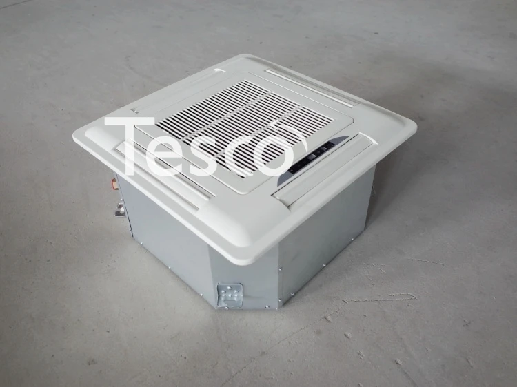 Cassette พื้นผิวพัดลมติดตั้ง Coil Unit ฝัง Patio เครื่องเพดานน้ำเครื่องปรับอากาศ