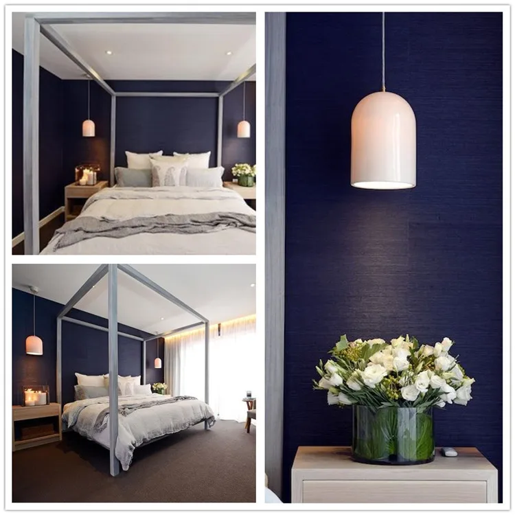 Imagem -03 - Mywind Wallcovering Sisal Natural Texturizado Papel de Parede Azul Marinho Ouro Volta Grasscloth para Decoração da Sua Casa