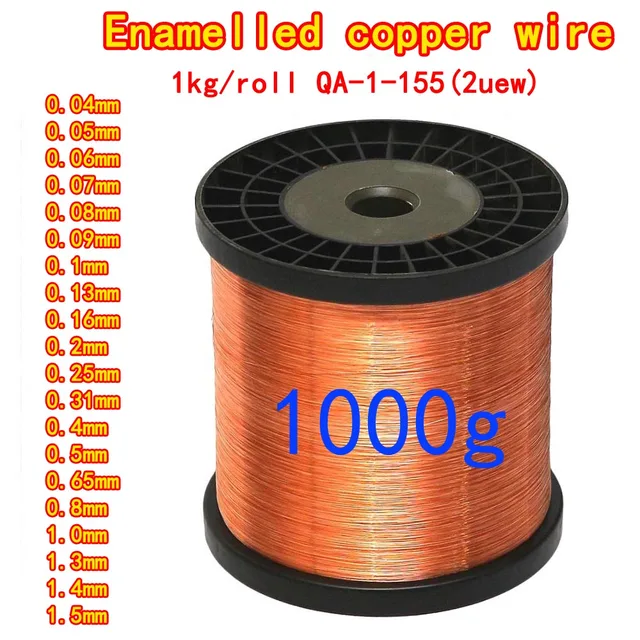 1 kg/rolka emaliowany przewód miedziany 0.04mm 0.2mm 0.3mm 1.5mm drut magnetyczny zwijany drut magnetyczny do elektromagnesu indukcyjności silnika DIY