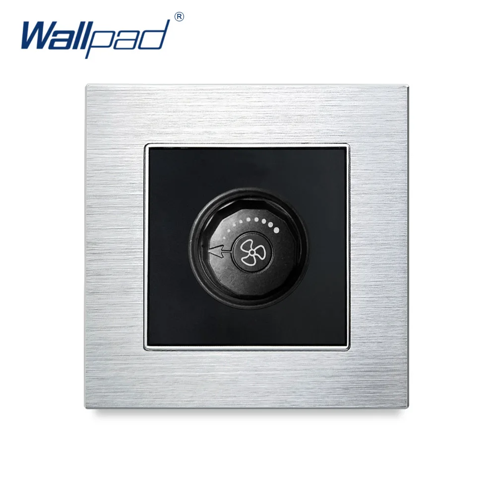 Fan Switch Speed Regulator Wallpad Luxury Wall Light Switch Aluminium Satin Metal Panel Fan Speed Knob Switches Interrupteur