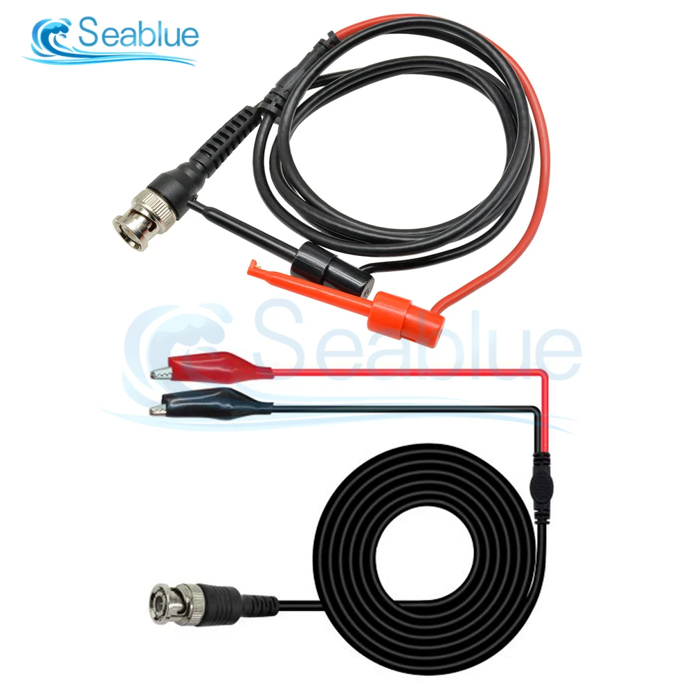 P1007 P1011 Wtyczka męska BNC do sondy testowej Q9 z podwójnym zaczepem Kabel prowadzi 120 cm z 2 sondami 500 V Hak testowy Akcesoria do oscyloskopu