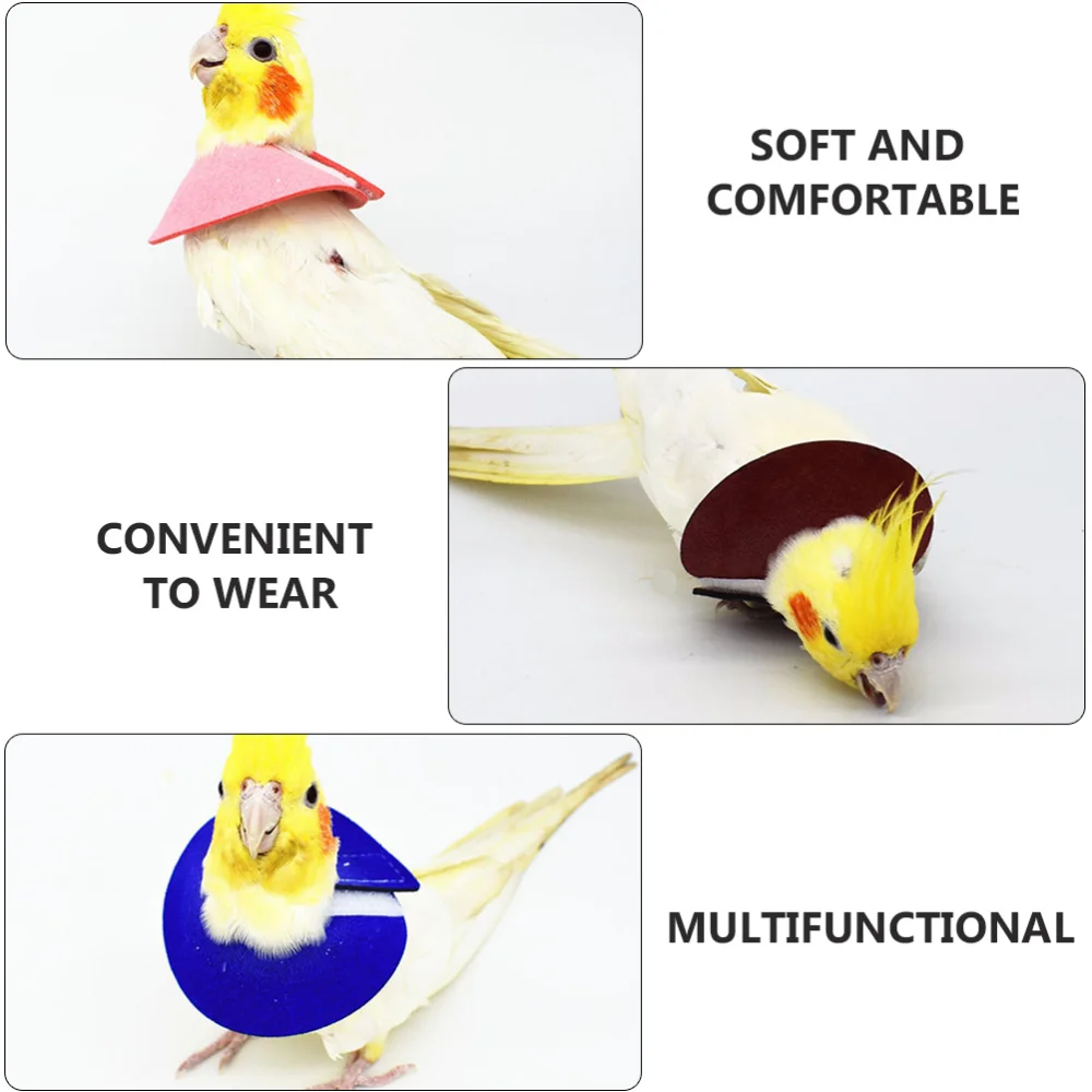 4Pcs Adjustable Pet Protective Collar For Parrot Recovery Neck Cover Bird Grooming Accessories Bird Recovery Collar For Wound - Image 4