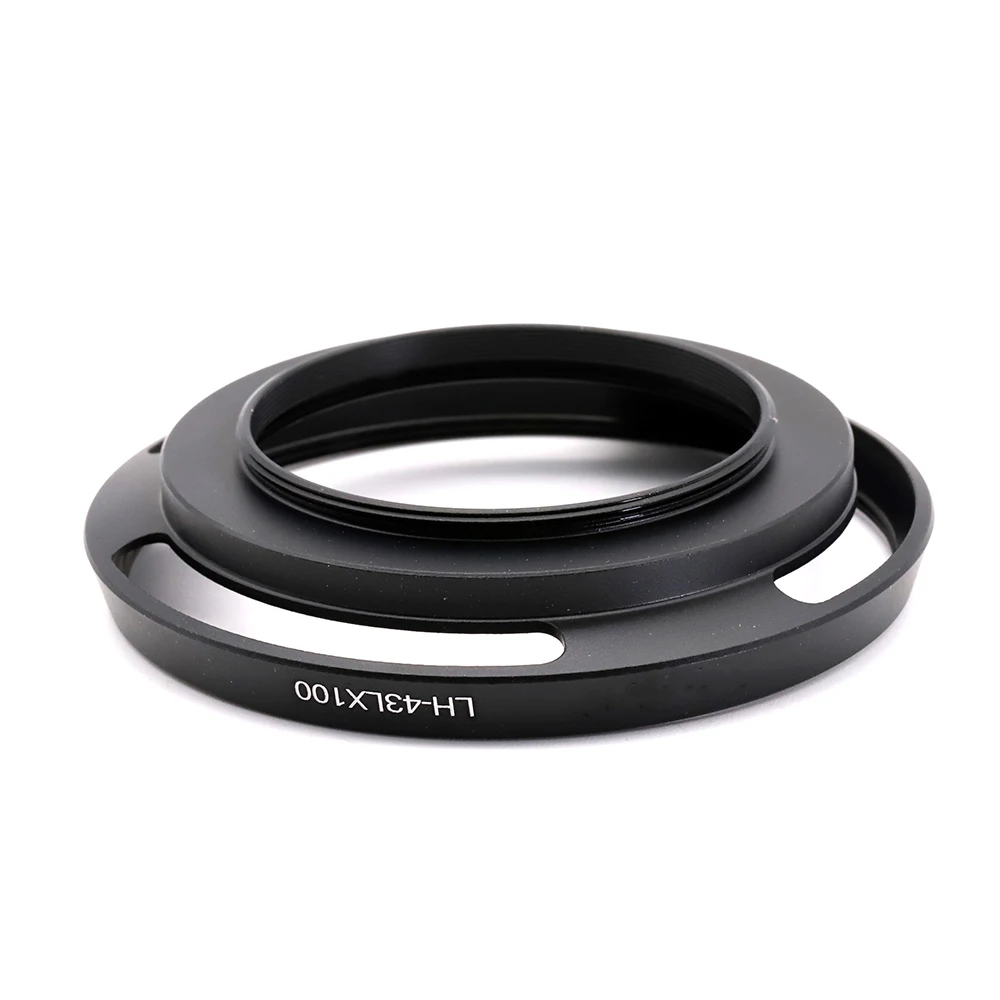 LH-43LX100 Metal Lens Hood for Panasonic LUMIX DMC-LX100 & LEICA D-LUX (Type 109) Camera Black / Silver