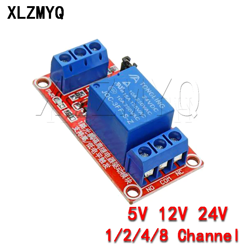 DC 5V 12V 24V 1 2 4 6 8 Channel Relay Module Board Shield with Optocoupler / High and Low Level Trigger for arduino Raspberry Pi