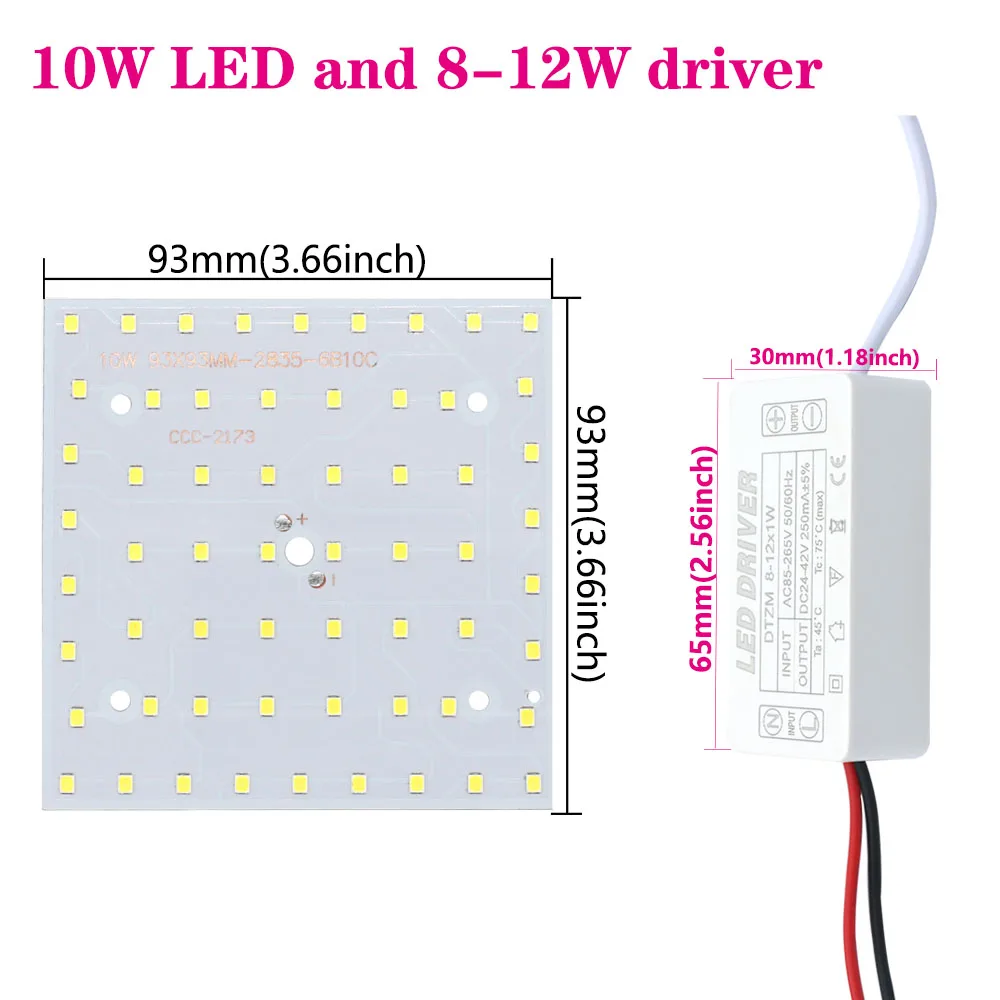 Zestaw SMD2835 Chip LED ze sterownikiem 10W 15W 22W 32W lampa LED COB koraliki reflektor na reflektor Panel oświetleniowy kwadratowy Warmwhite