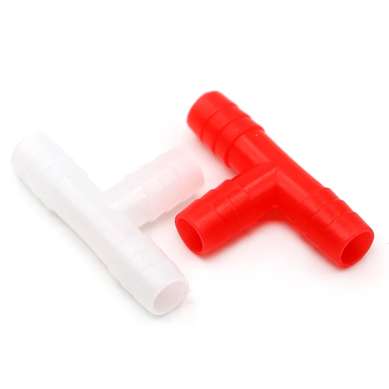 Conector de tubo en T de plástico para mascotas, tubo de conexión de 8mm de diámetro, para Conejo, pollo, codorniz, bebedero, equipos de granja, 20 Uds.