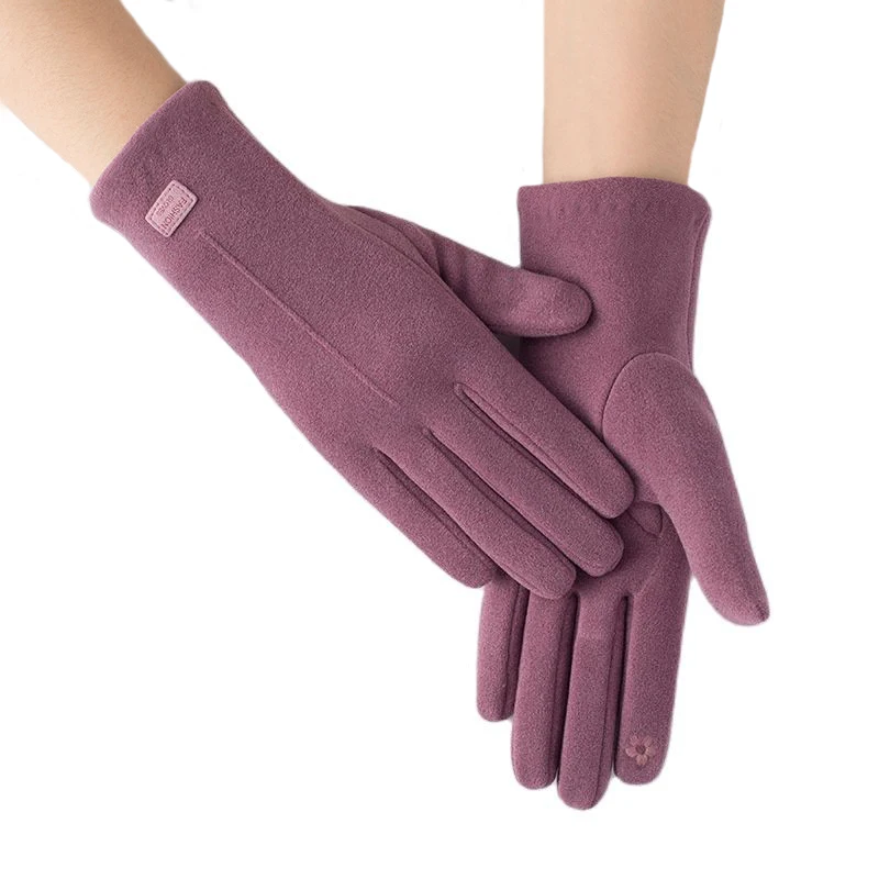 

Autumn Winter New Women Keep Warm Touch Screen Plus Velvet Thicken Windproof Elasticity Gloves Elegant Female Solid Mittens