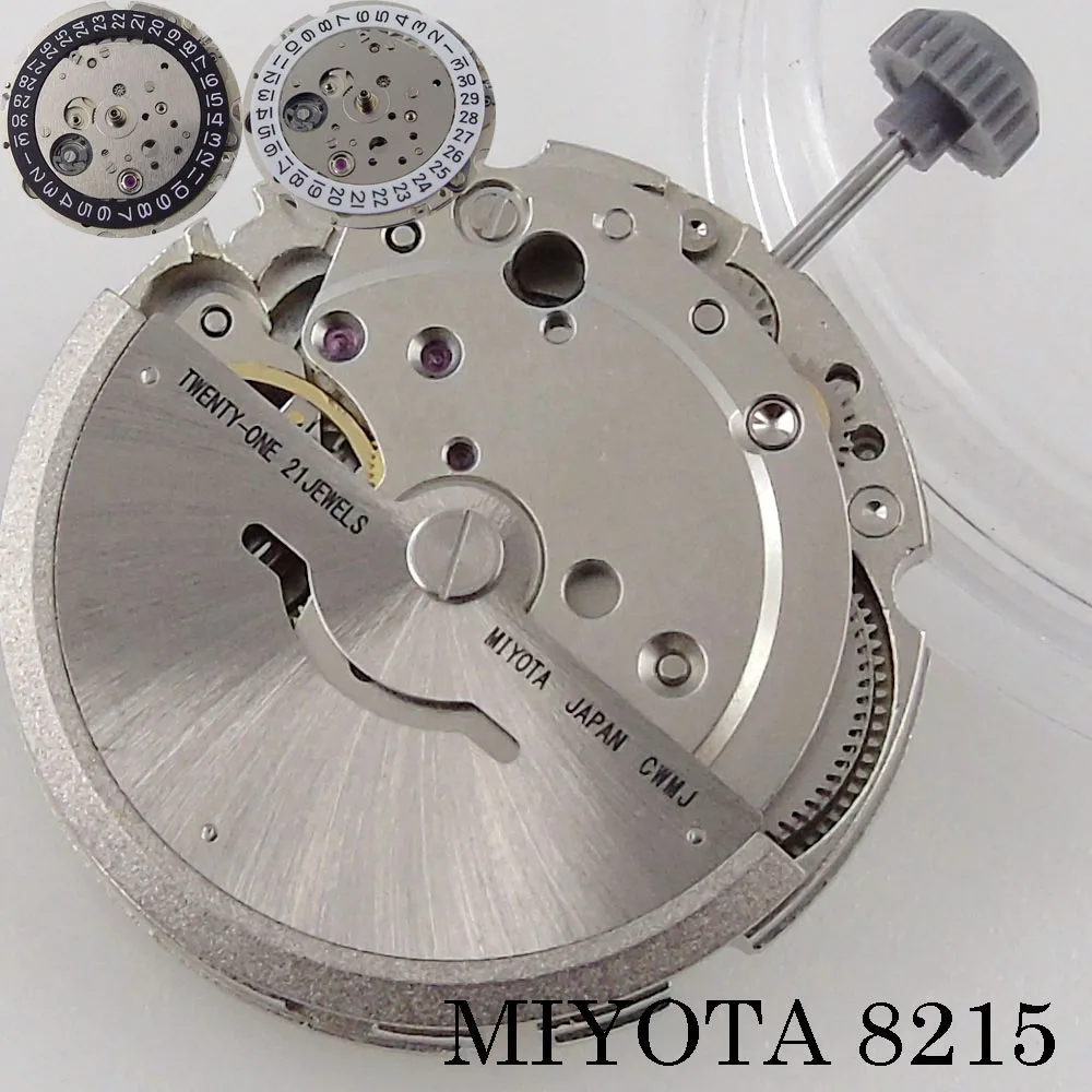 Top New Edition 24 Jewels 8215 Automatic Movement Black White Date Wheel Date Watch Accessories Repair