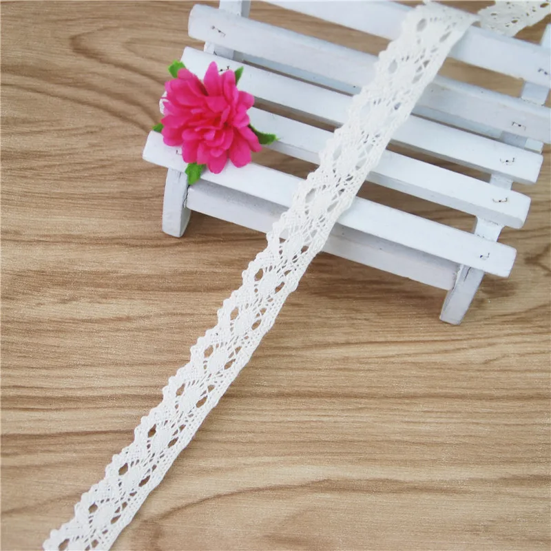 16mm Cotton Lace Trim Ivory Fabric Sewing Accessories Cloth Wedding Dress Decoration Ribbon Craft Supplies 400yards LC216-R