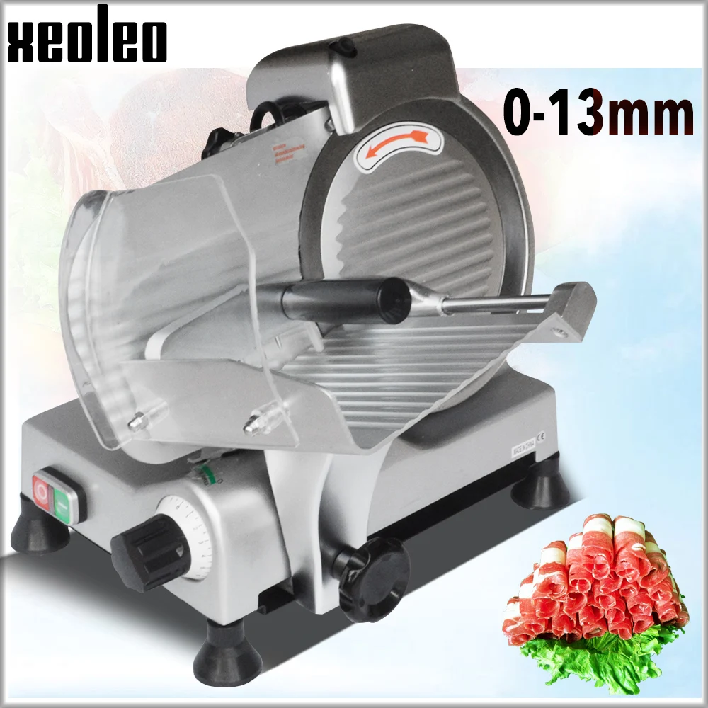 XEOLEO 8 inch Commercial Meat Slicer Electric Meat planer Frozen Fat Cattle/Mutton Roll Slicer Semi-Automatic Skiving machine